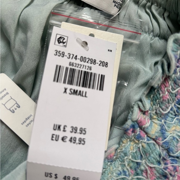 Hollister Light Blue Paisley Strapless dress  Xs nwt - Picture 4 of 5